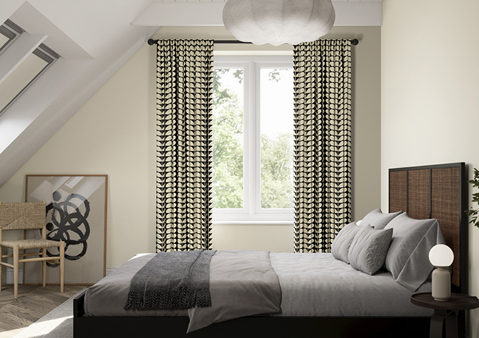 Orla Kiely Solid Stem, Black - Made to Measure Curtains - Image 3